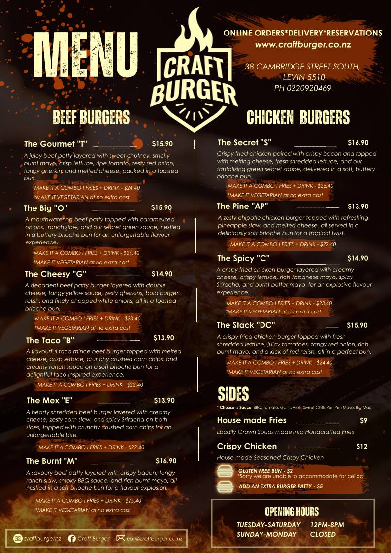 Craft Burger меню