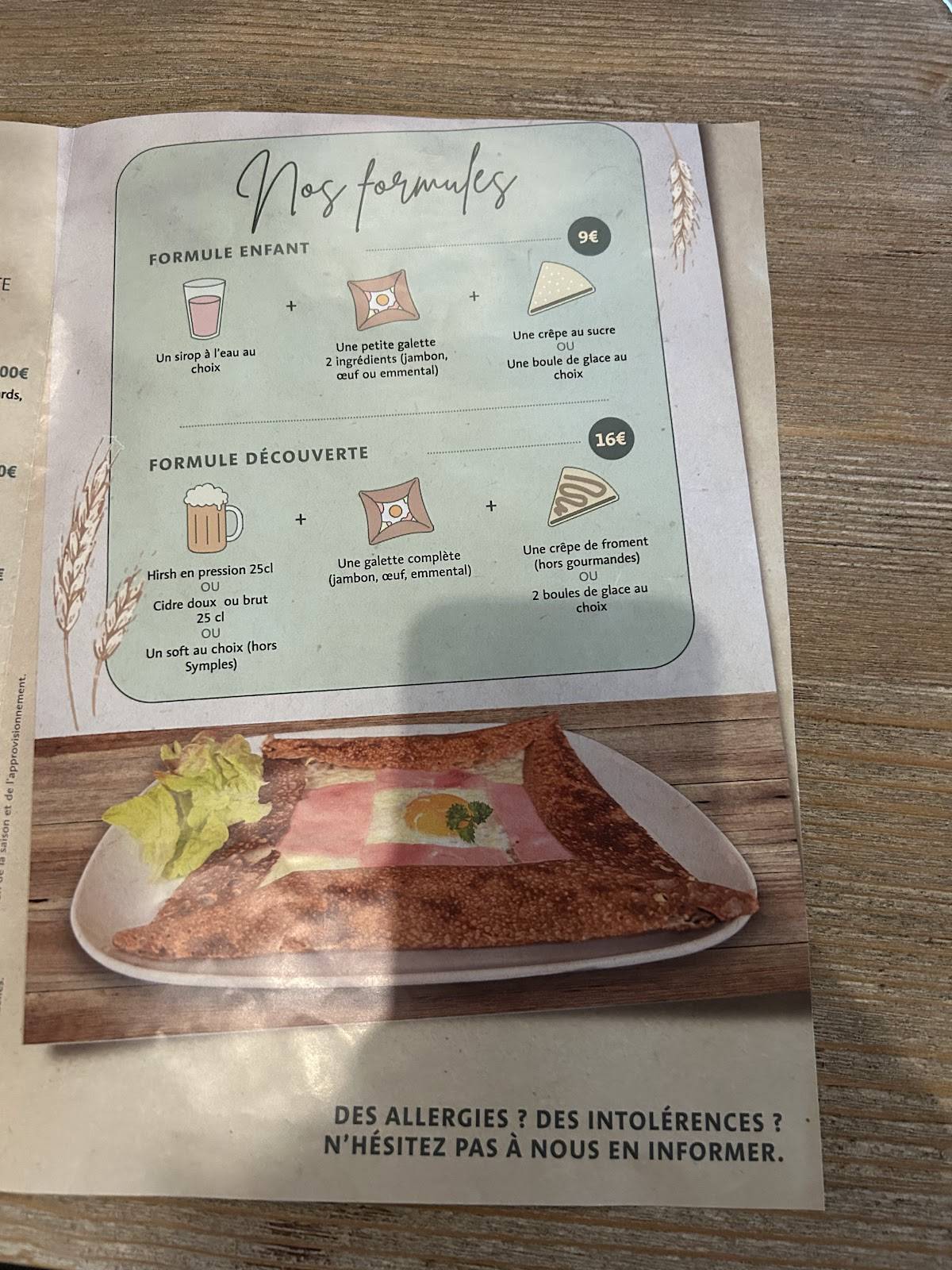 Crêpeline меню