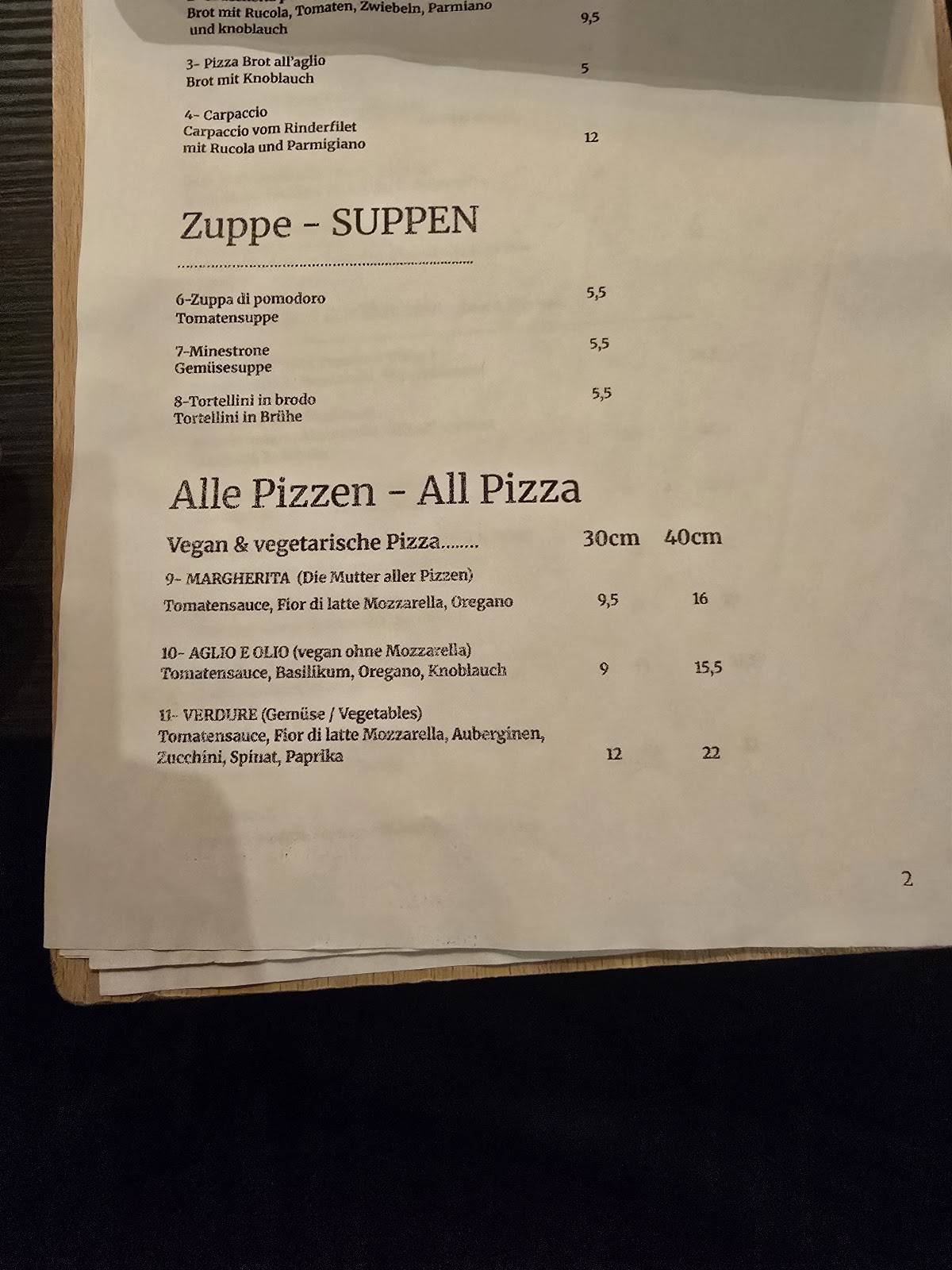 Dali's Original Stuzzico меню