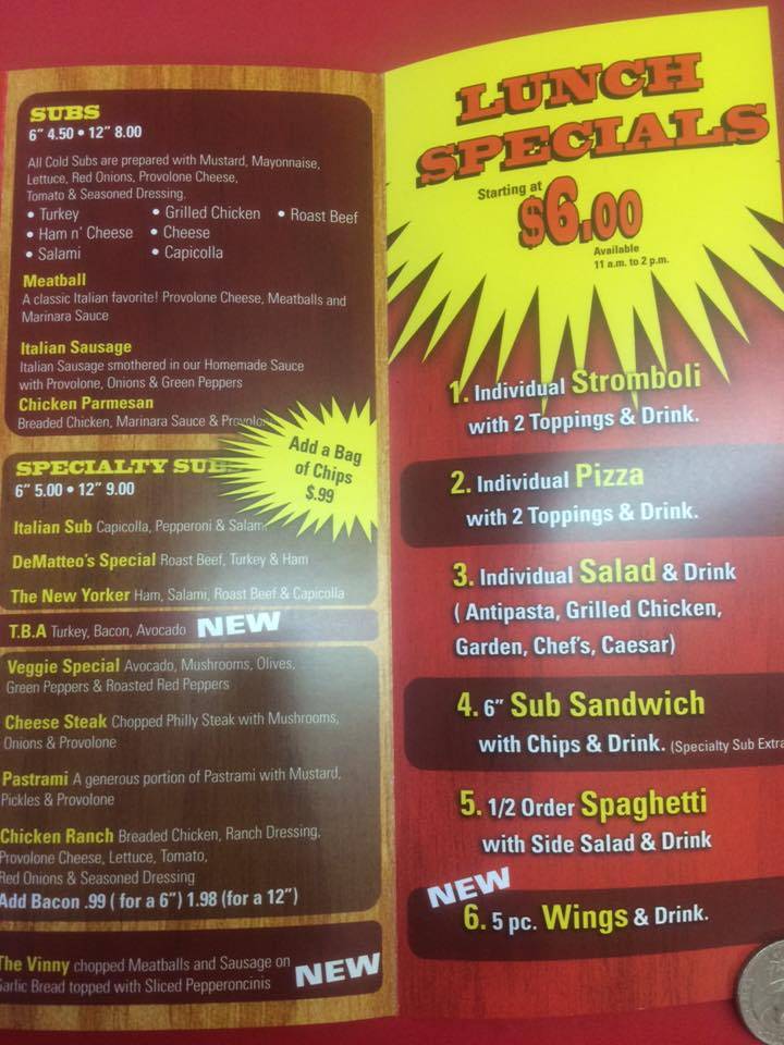 DeMatteo's Pizza - Riverside меню