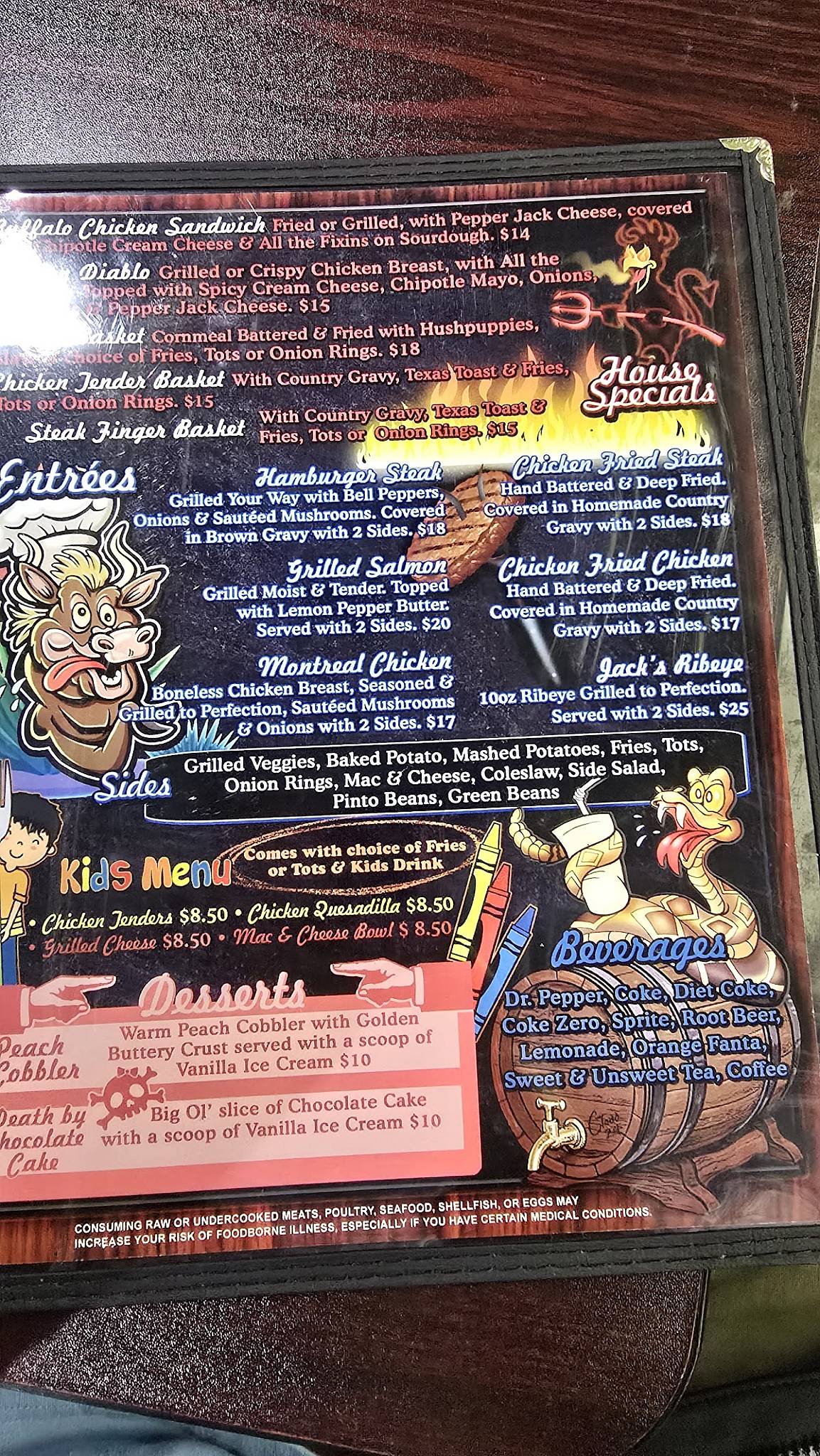 Pappy Jacks Decatur, TX меню