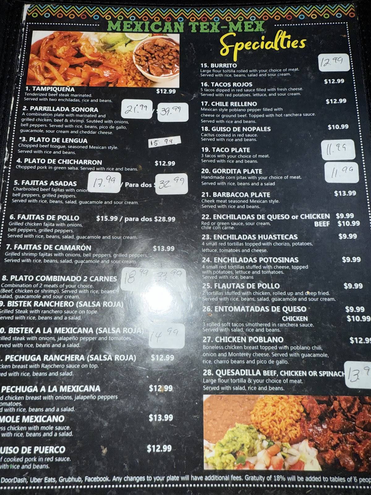 Del Rancho Mexican Grill меню