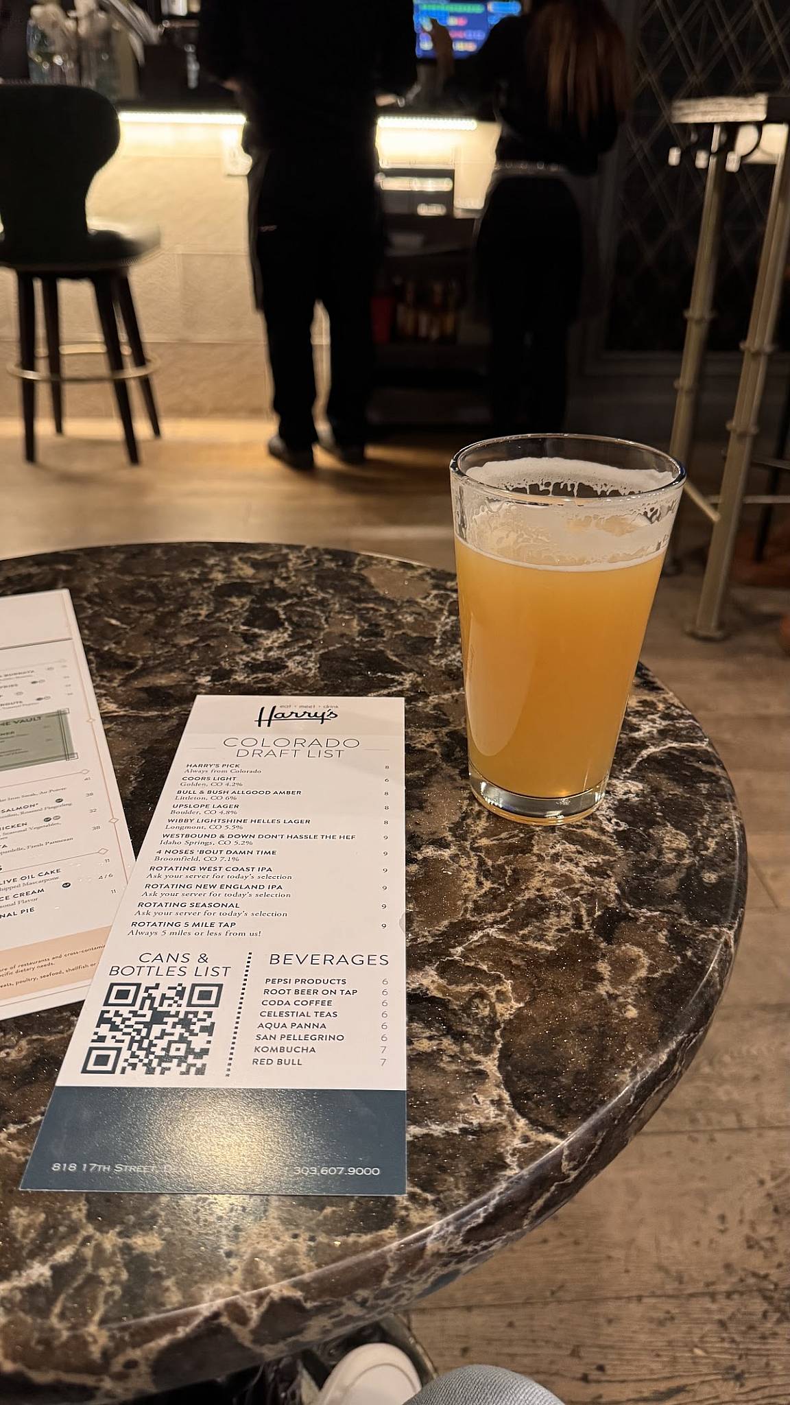 Harry's at Magnolia Hotel Denver меню