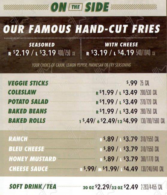 Wingstop меню