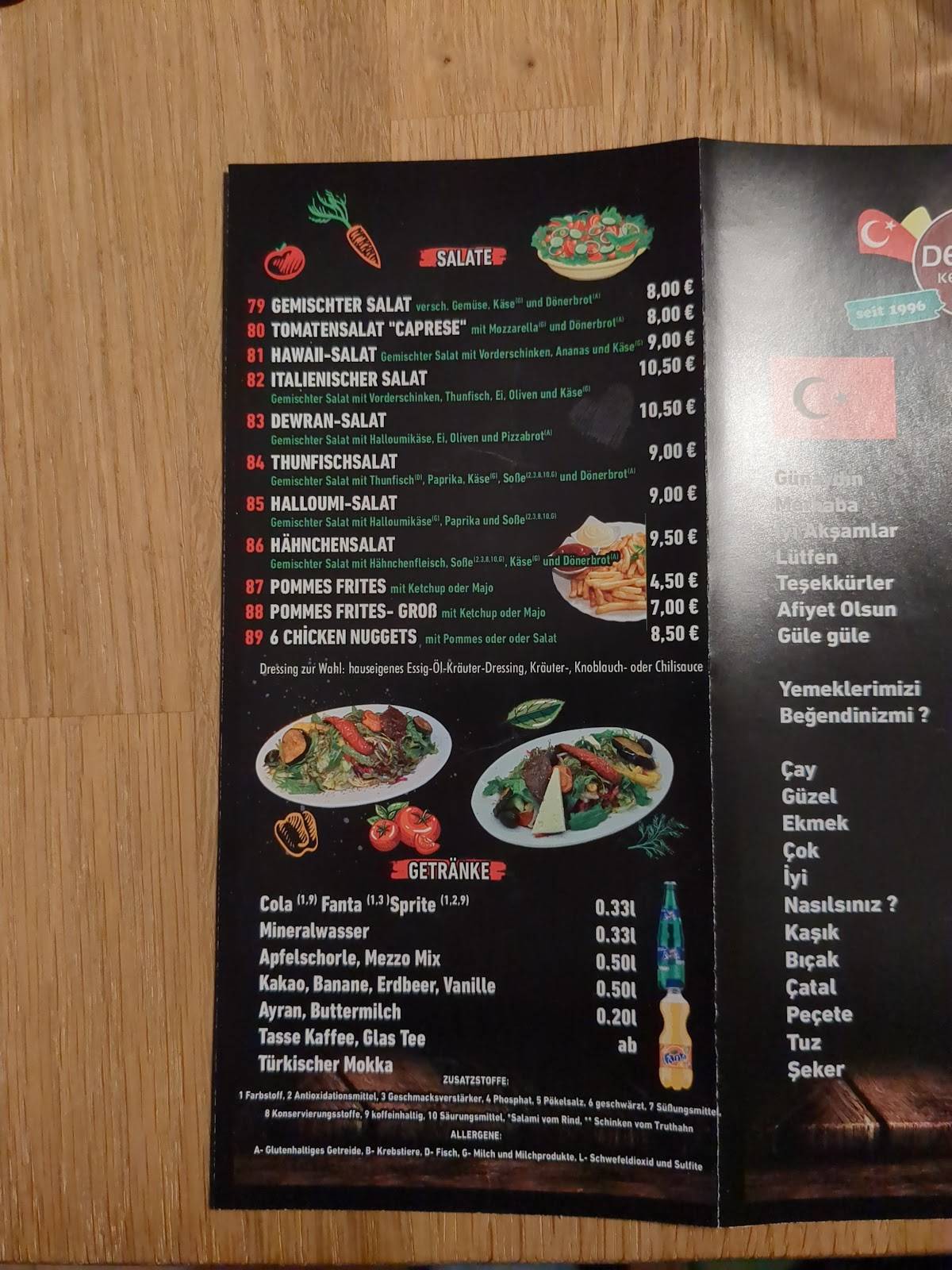 Dewran Kebap House меню