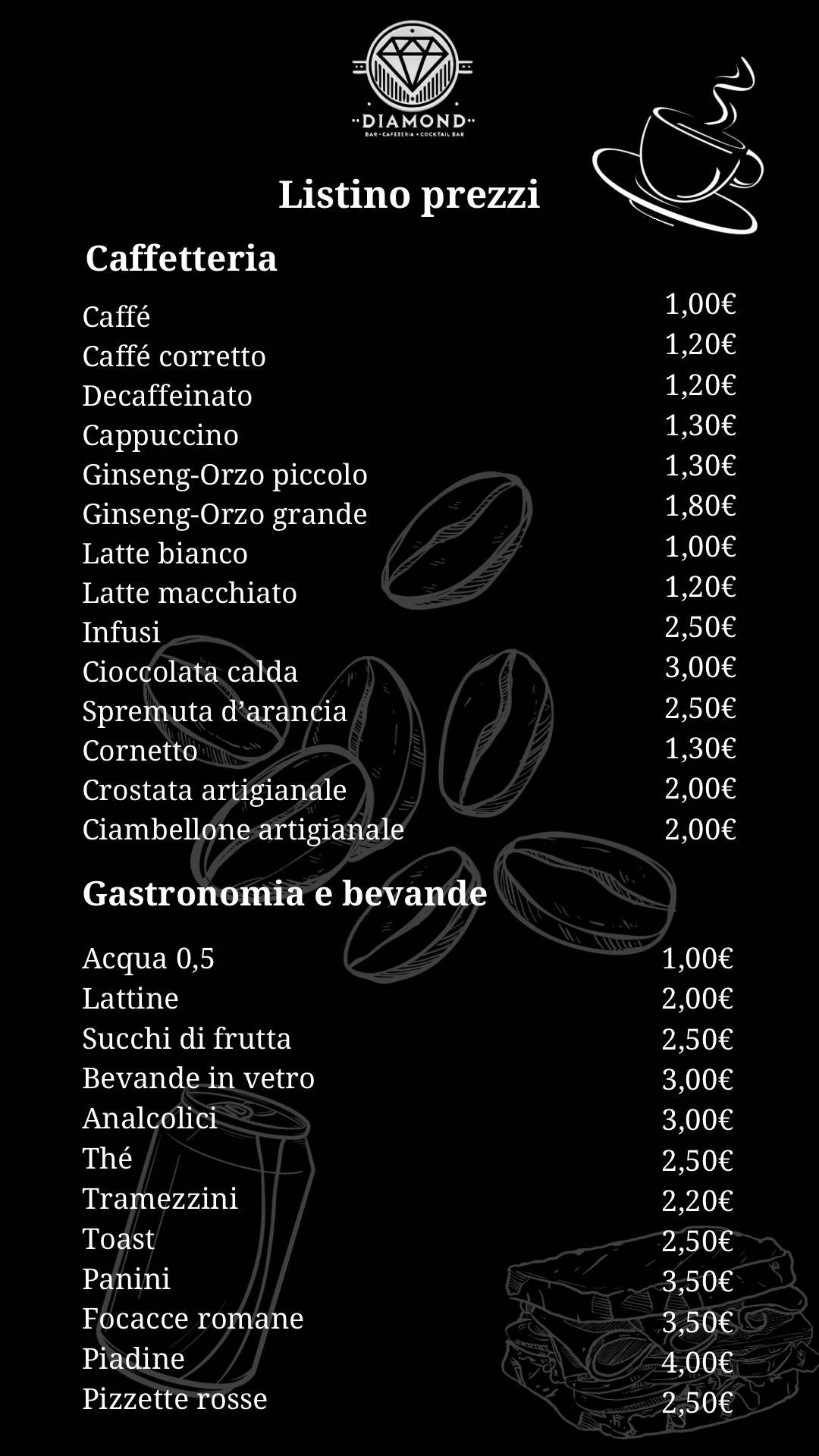 Diamond Eur Café меню