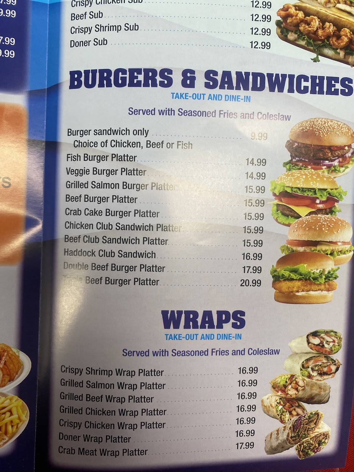 Digby's Restaurant меню