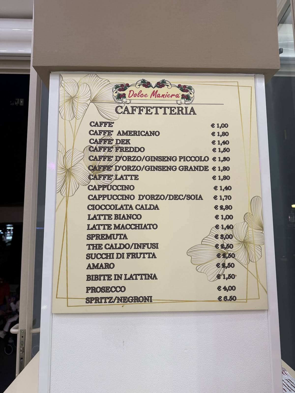 Dolce Maniera меню