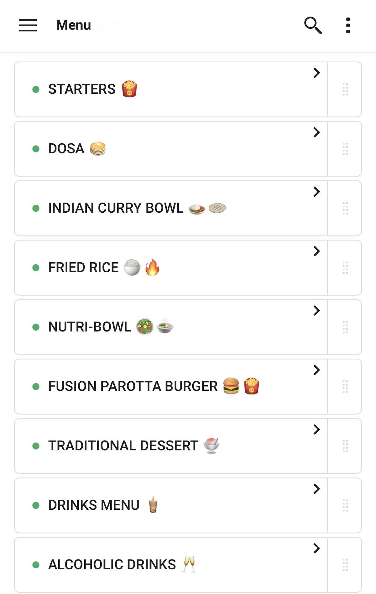 Dosa House меню