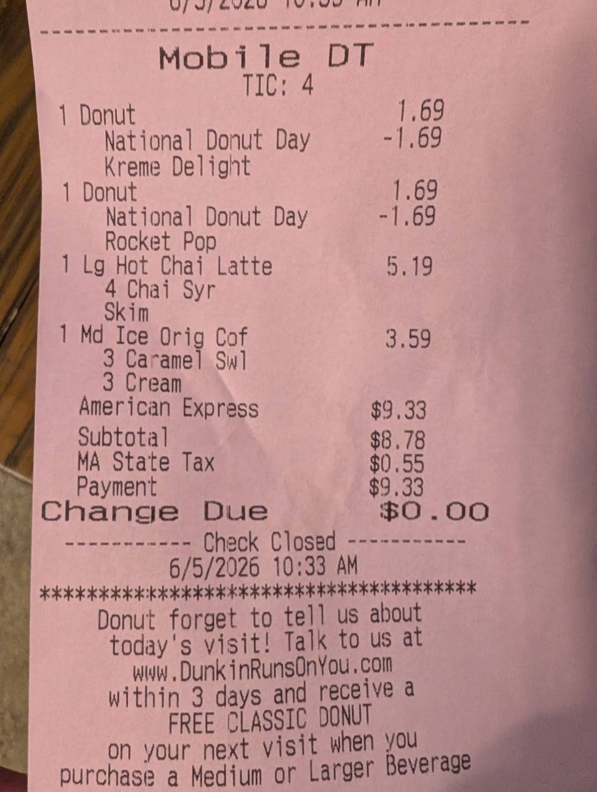 Dunkin' меню