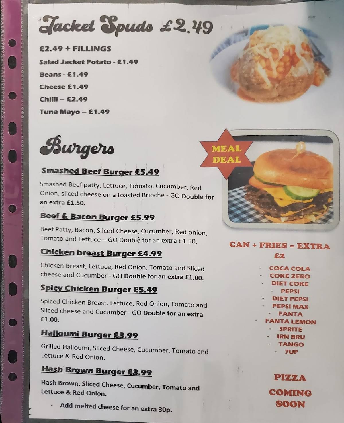 E & E DROP IN DINER меню