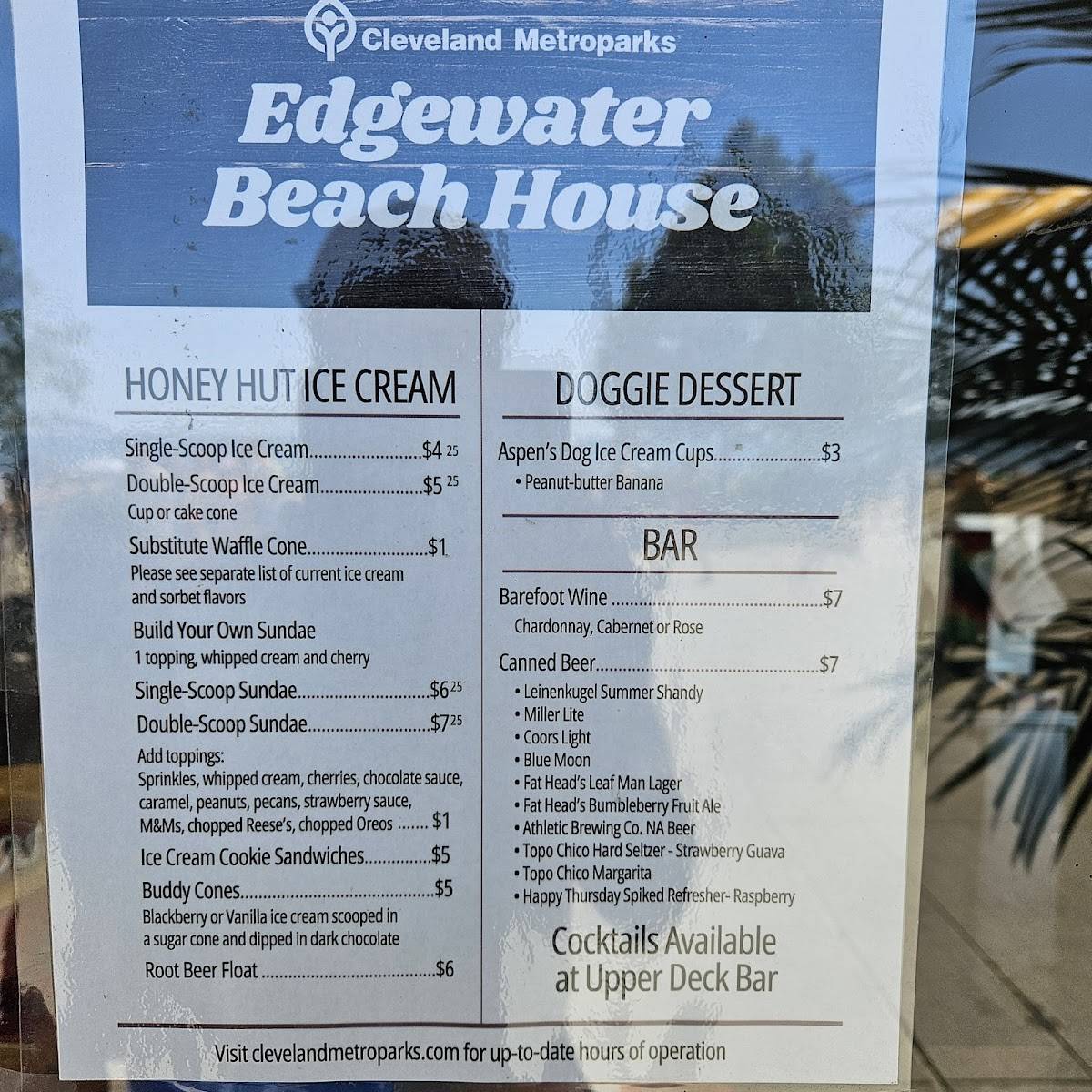 Edgewater Beach House меню