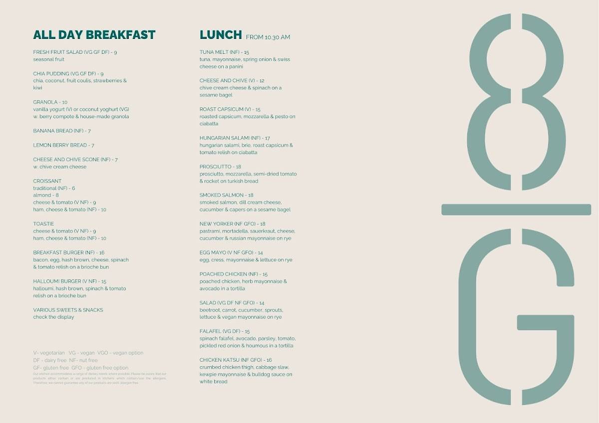 Eight Grains меню