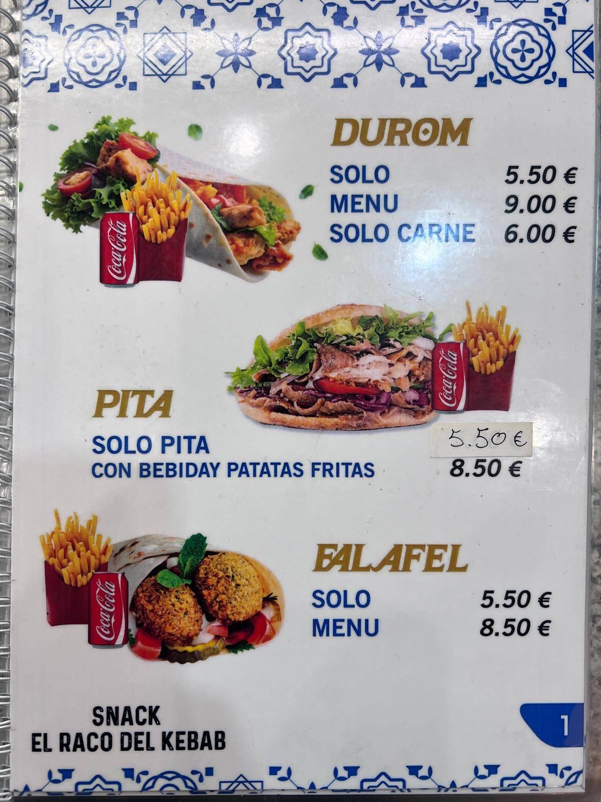 El Racó del Kebab меню