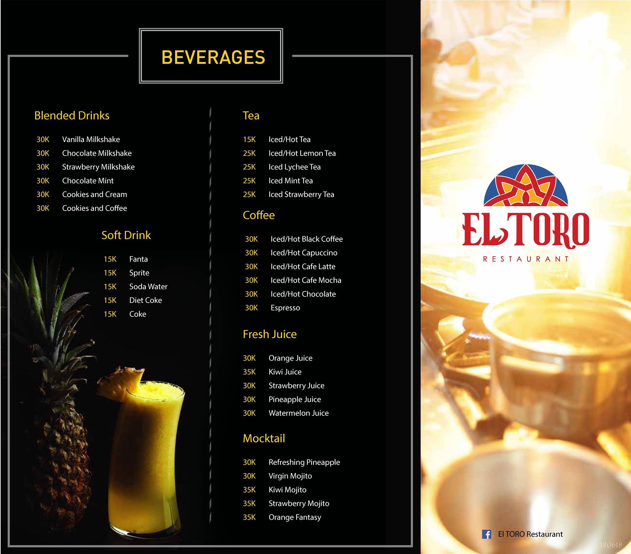El Toro Restaurant меню