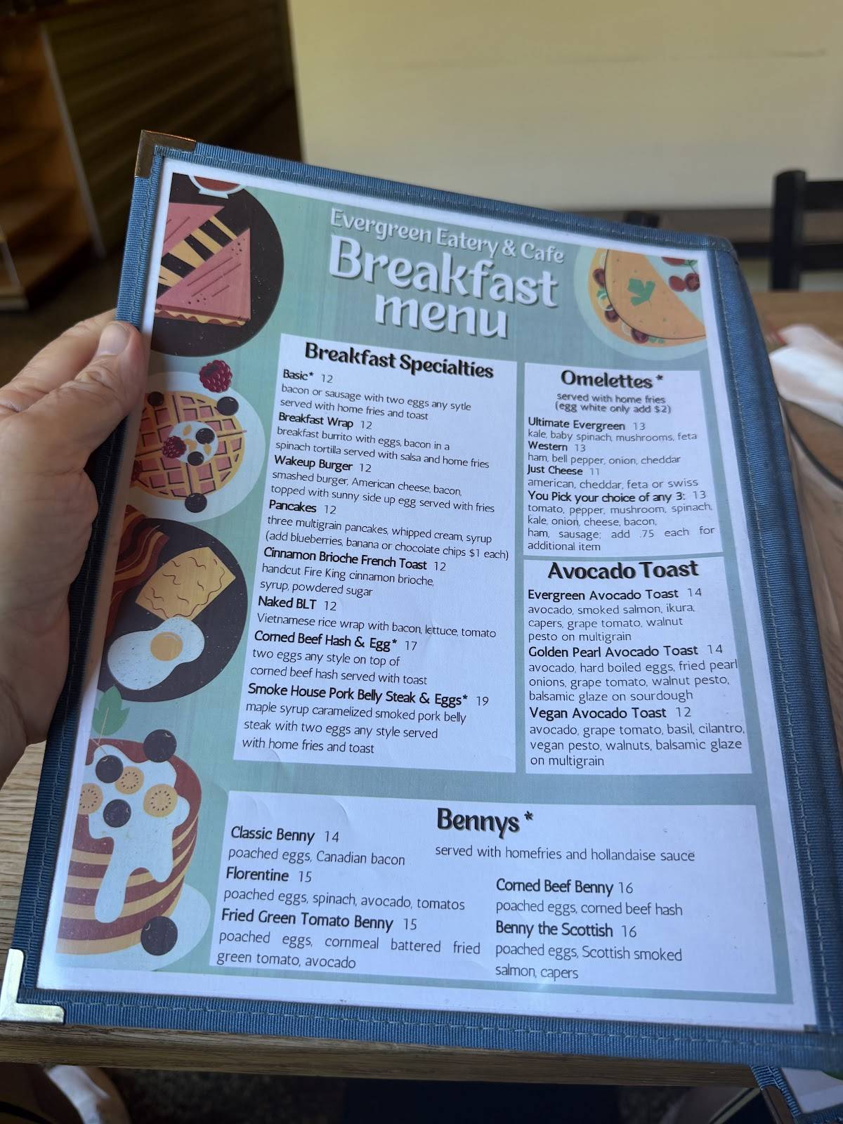 Evergreen Eatery & Cafe меню