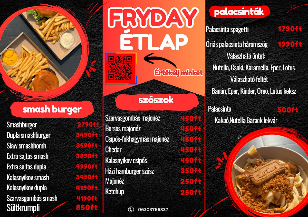 FRYDAY меню