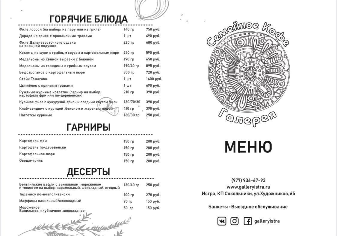 Галерея меню