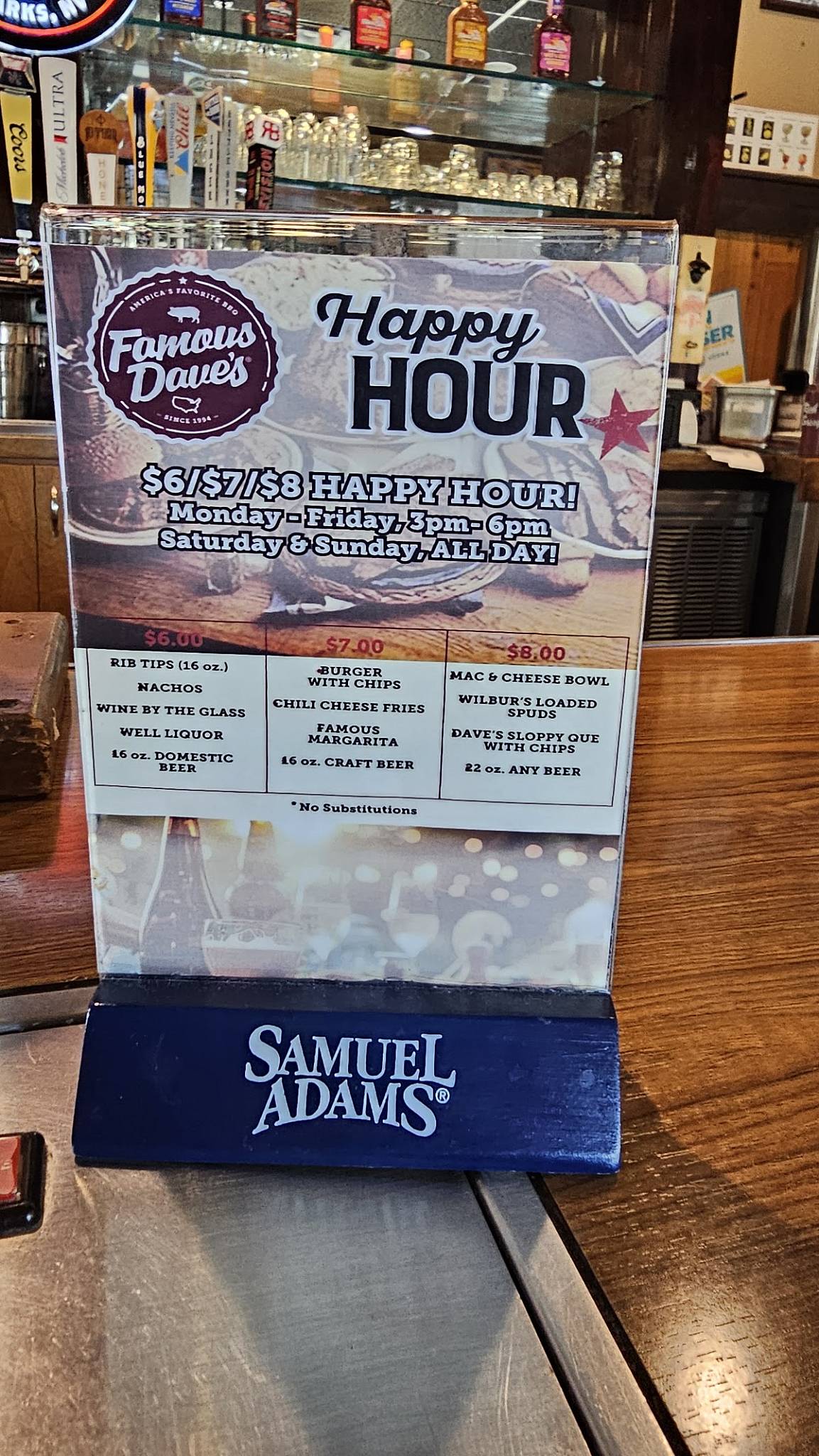 Famous Dave's Bar-B-Que меню