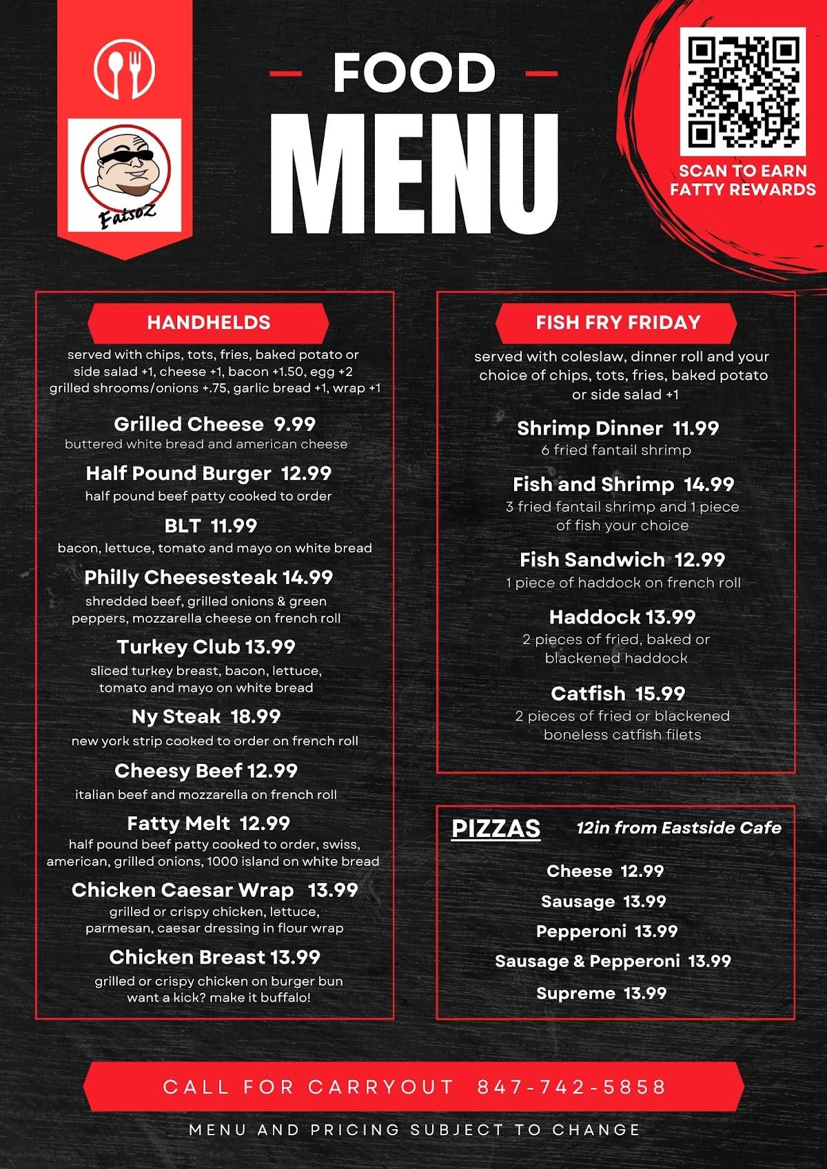 Fatsoz Bar & Grill меню