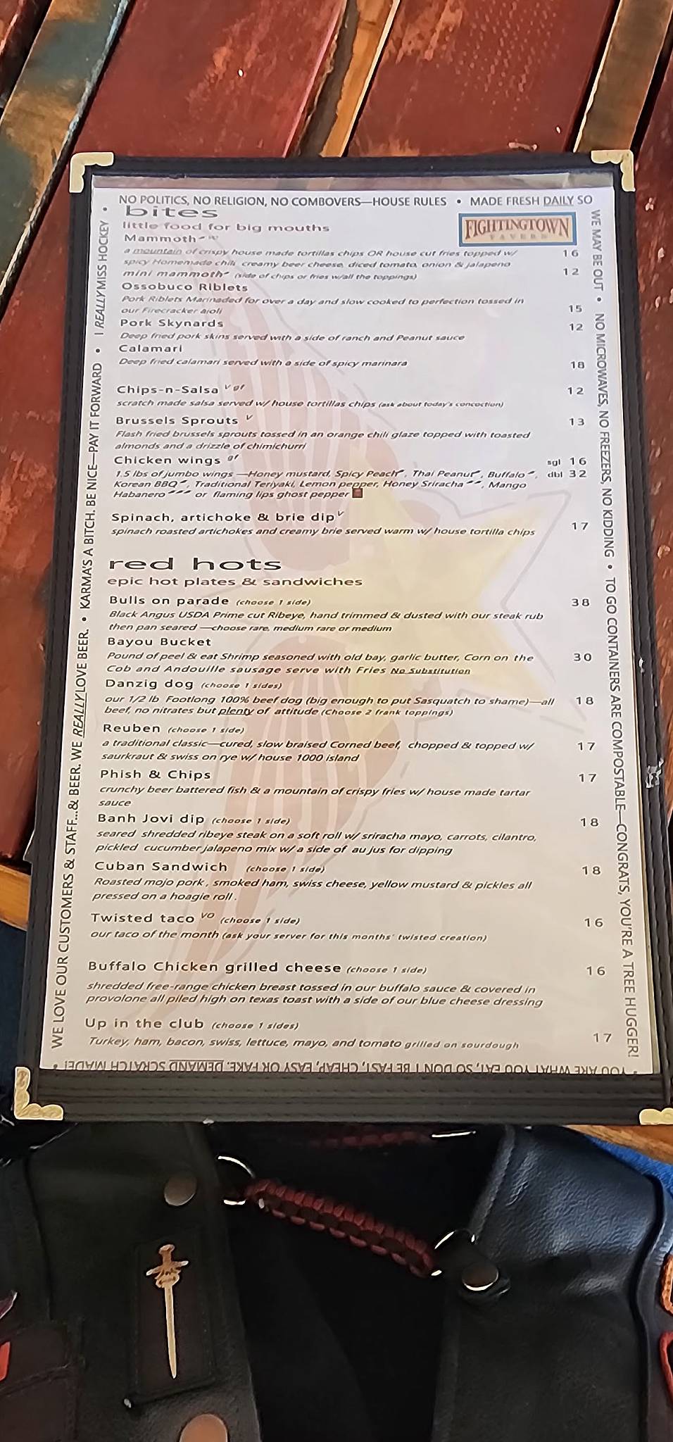 Fightingtown Tavern меню