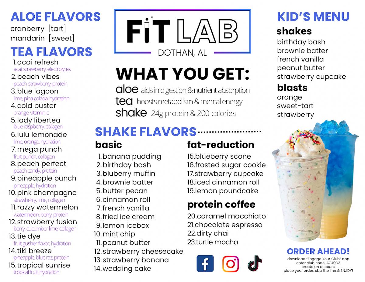 Fit Lab меню
