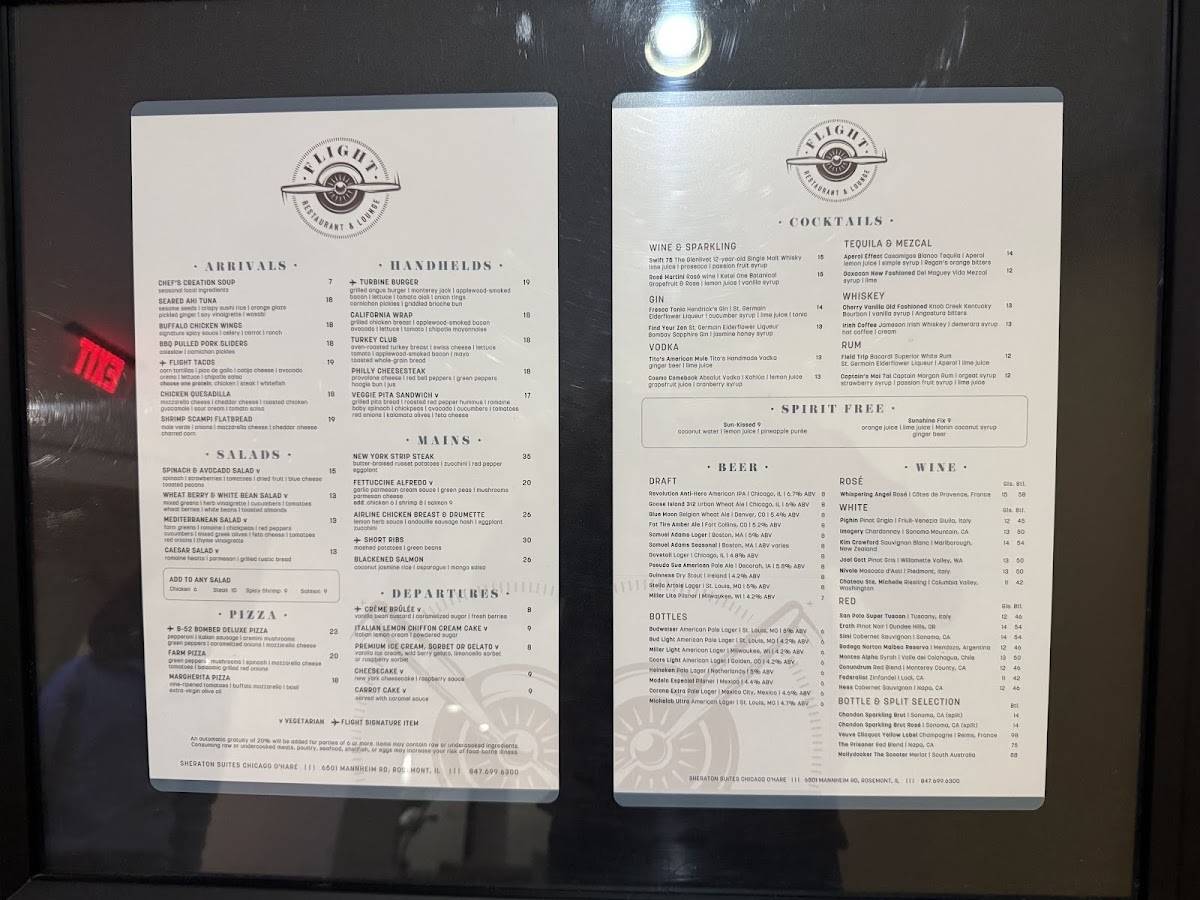 Flight Resturaunt & Lounge меню