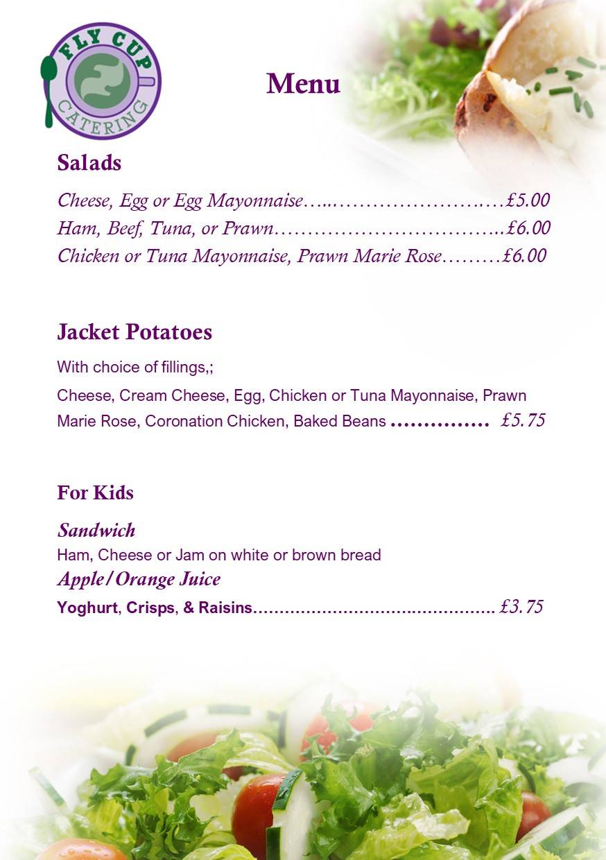Fly Cup Catering, Inverurie меню