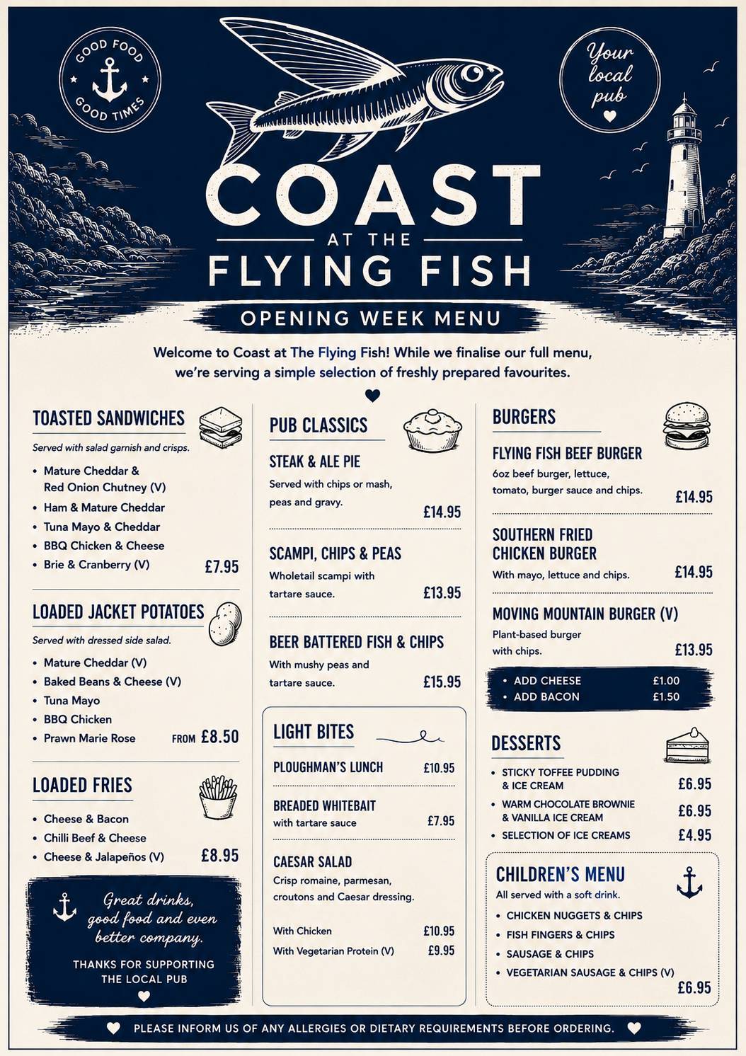 Flying Fish меню
