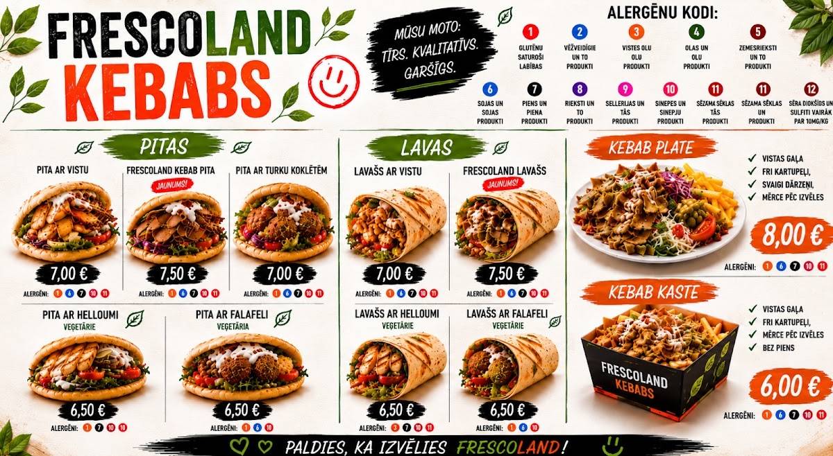 Frescoland Kebab меню