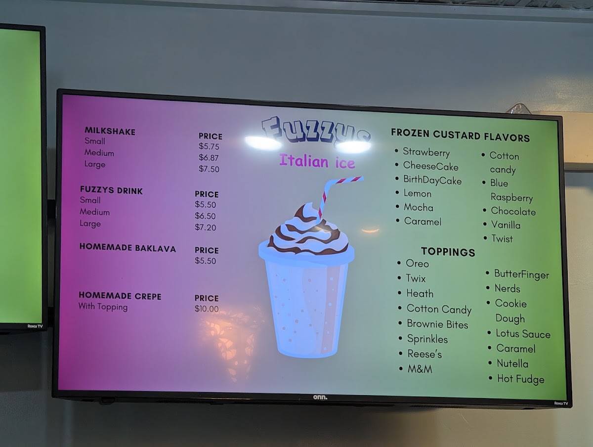 Fuzzys Italian Ice меню