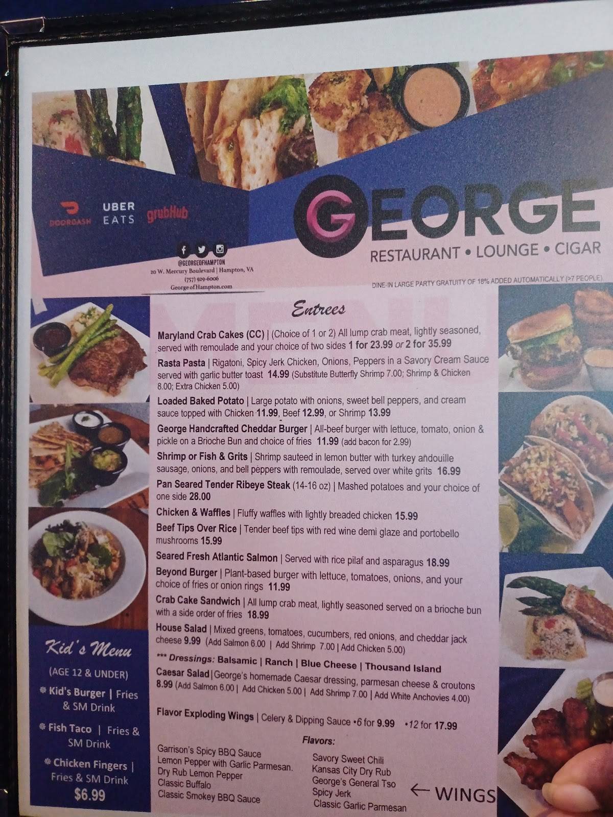 GEORGE RESTAURANT меню