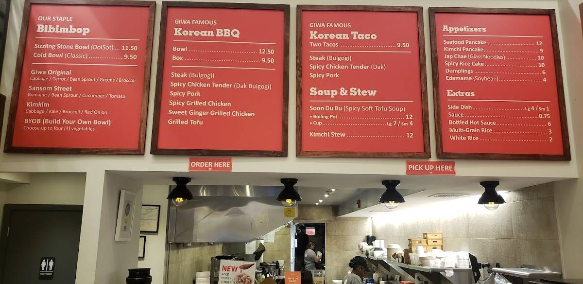 GIWA Fresh Korean Kitchen меню
