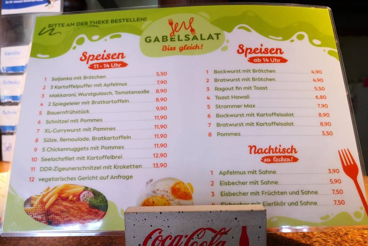 Gabelsalat меню