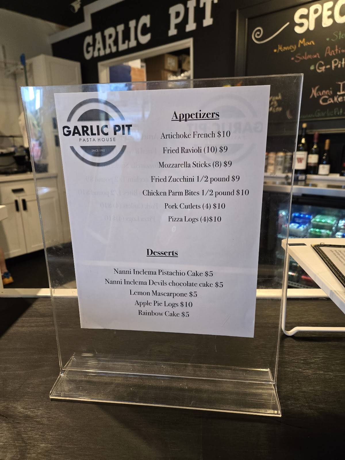 Garlic Pit Pasta House меню