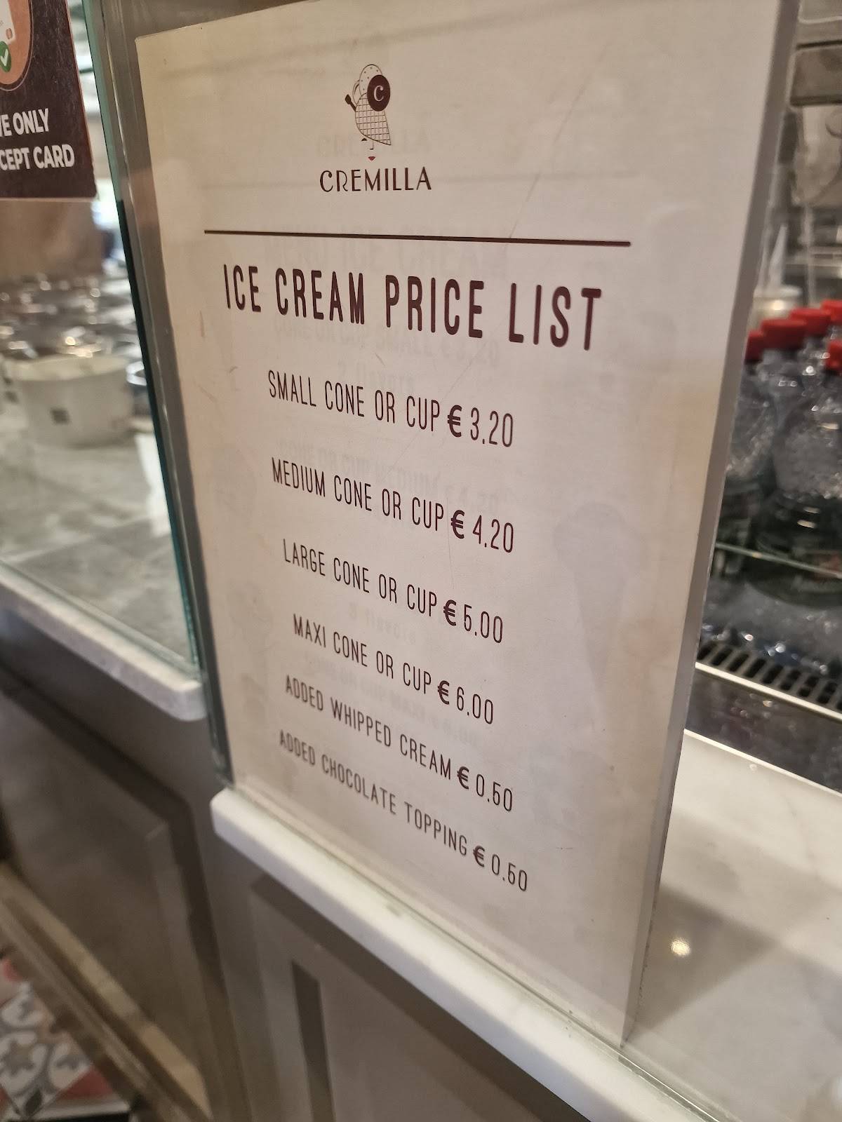 Gelateria Cremilla меню