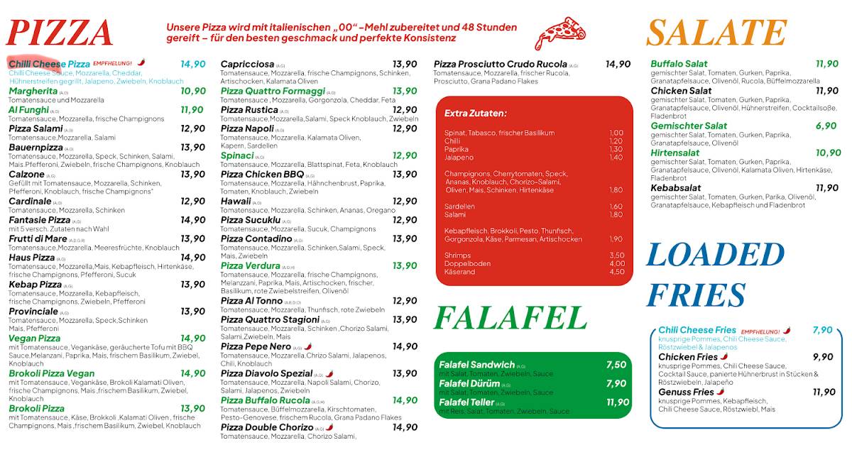 Genuss Pizza Kebap меню