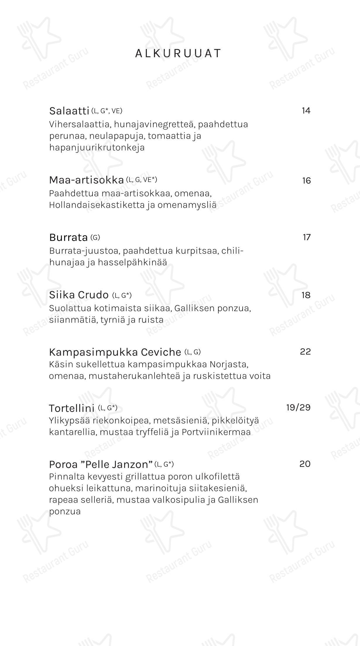 Glass Resort Restaurant в Рованиеми - Меню напитков