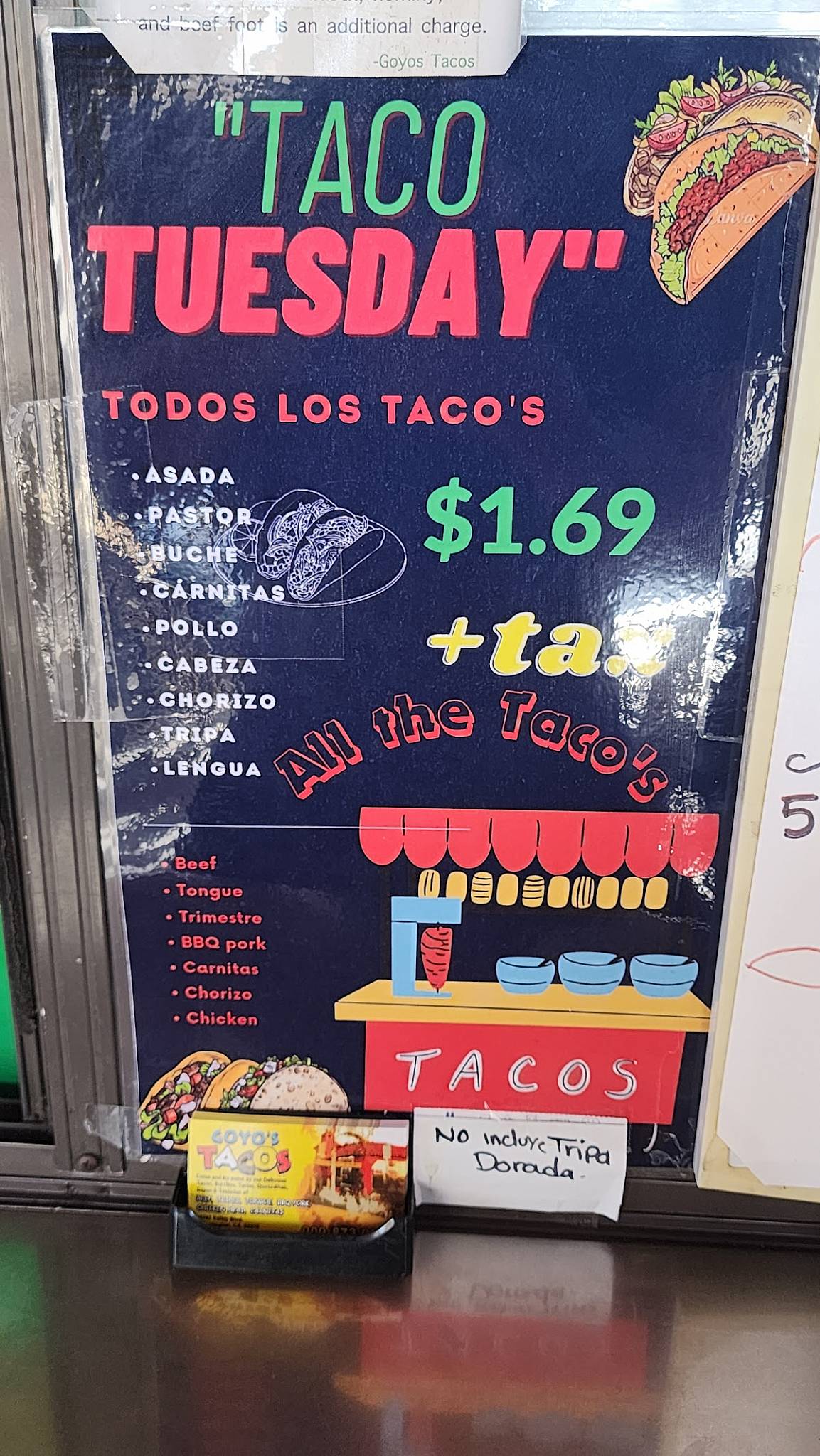 Goyos Tacos меню