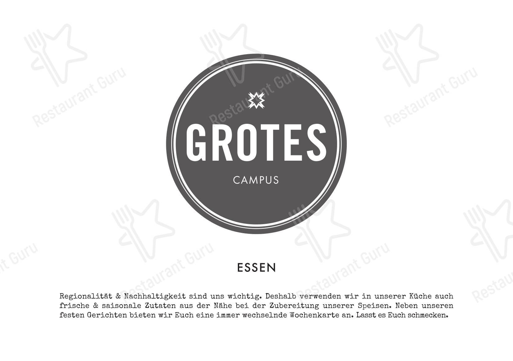 Меню кафе Grotes Restaurant / Münster - Меню напитков