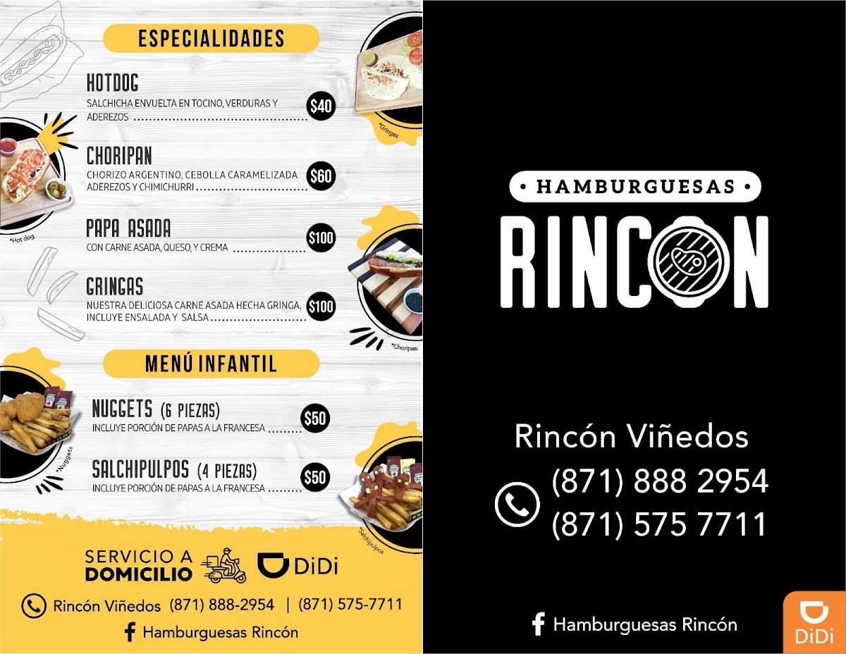 HAMBURGUESAS RINCON меню