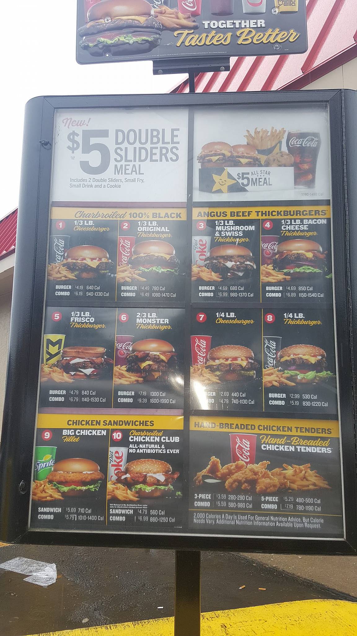 Hardee's меню