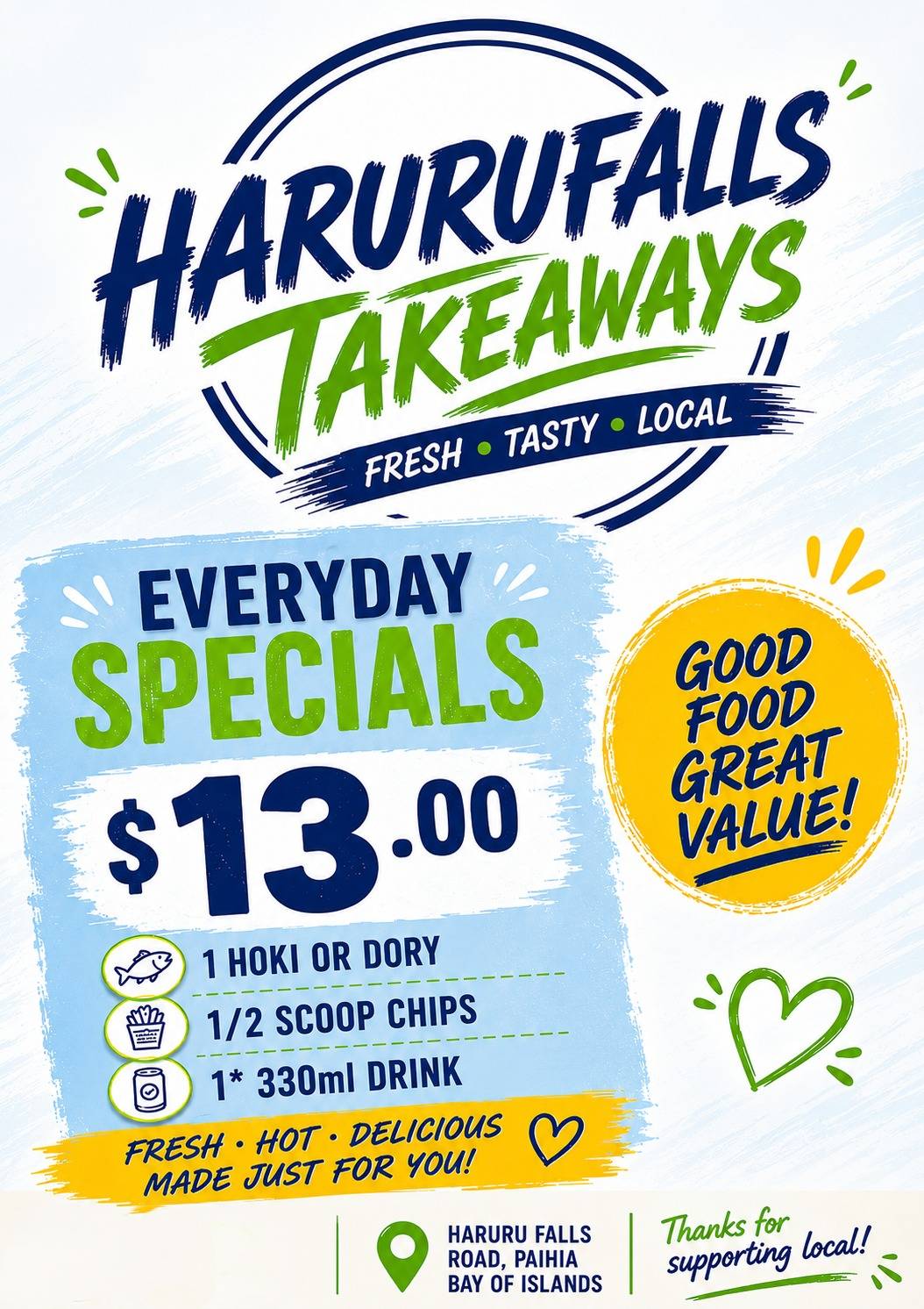 Harurufalls Takeaways меню