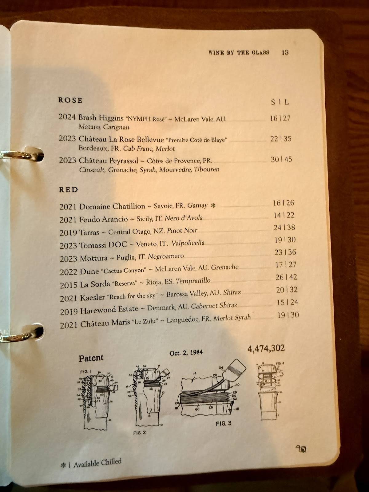 Henry G's Wine Parlour меню