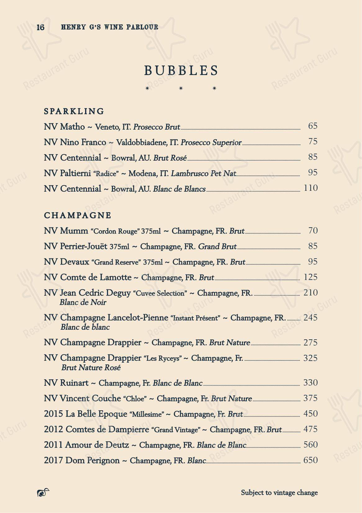 Henry G's Wine Parlour в Манли - Детское