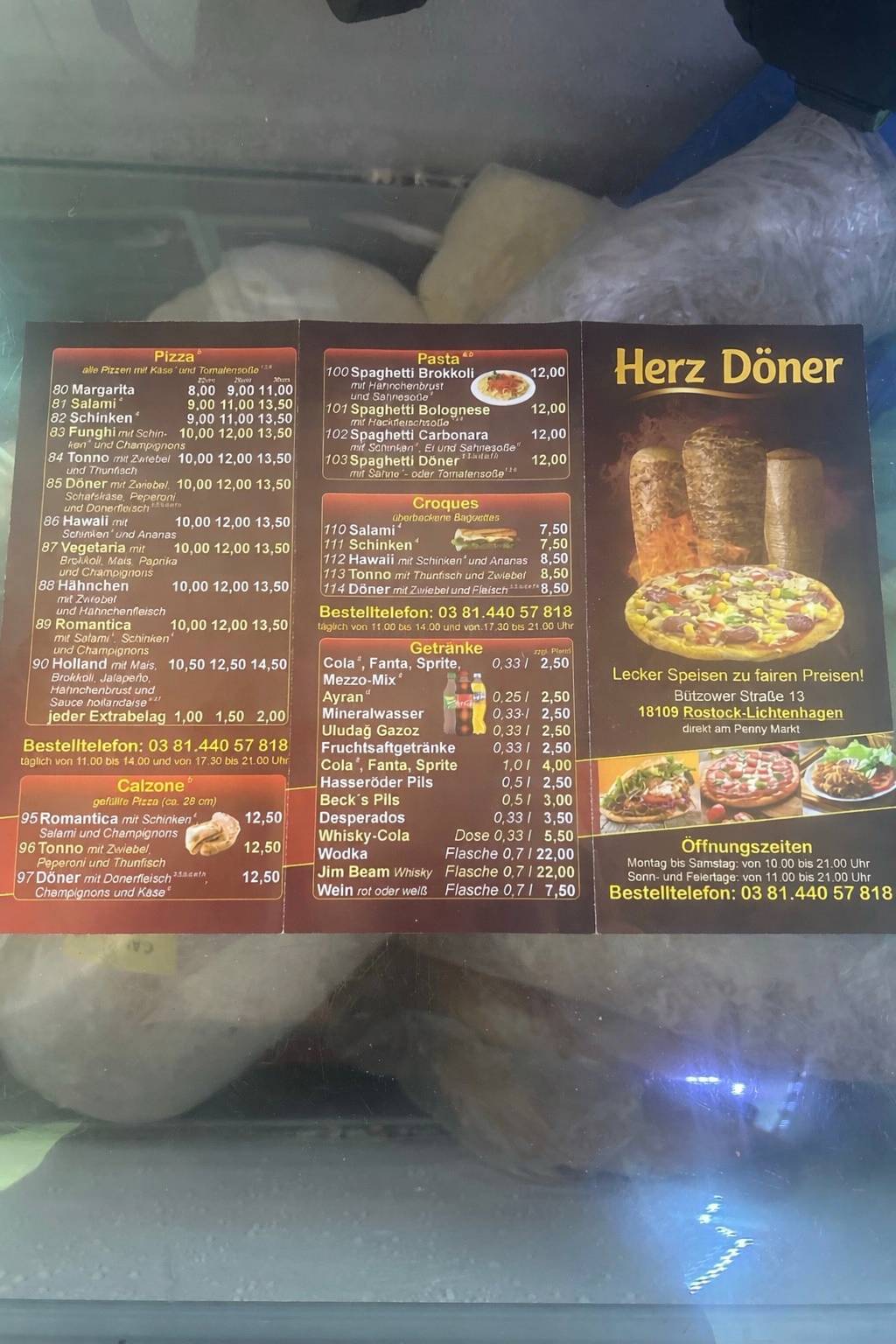Herz Döner меню