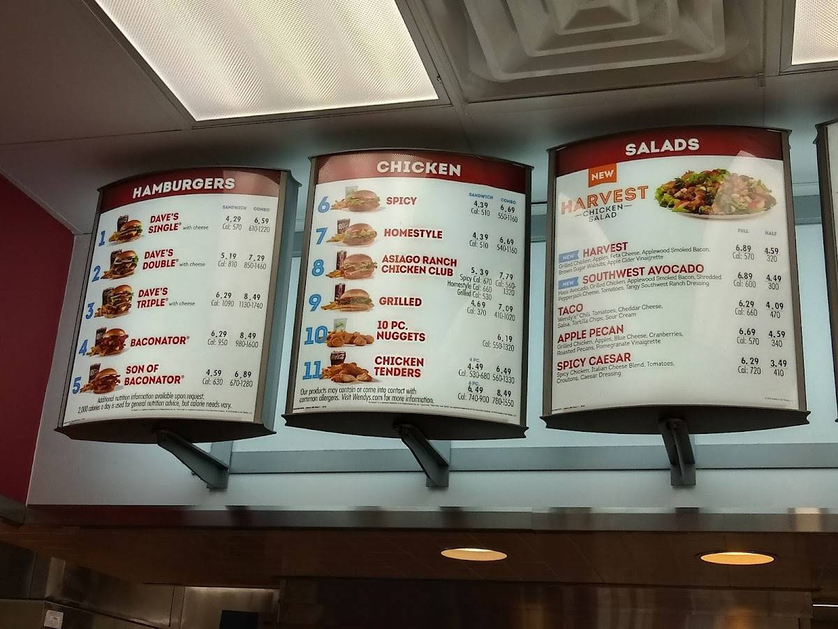 Wendy's меню