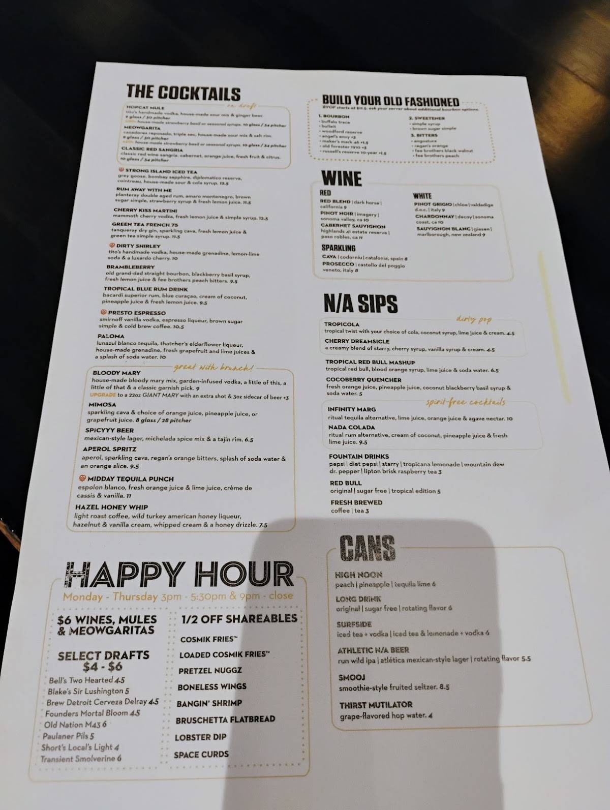 HopCat меню