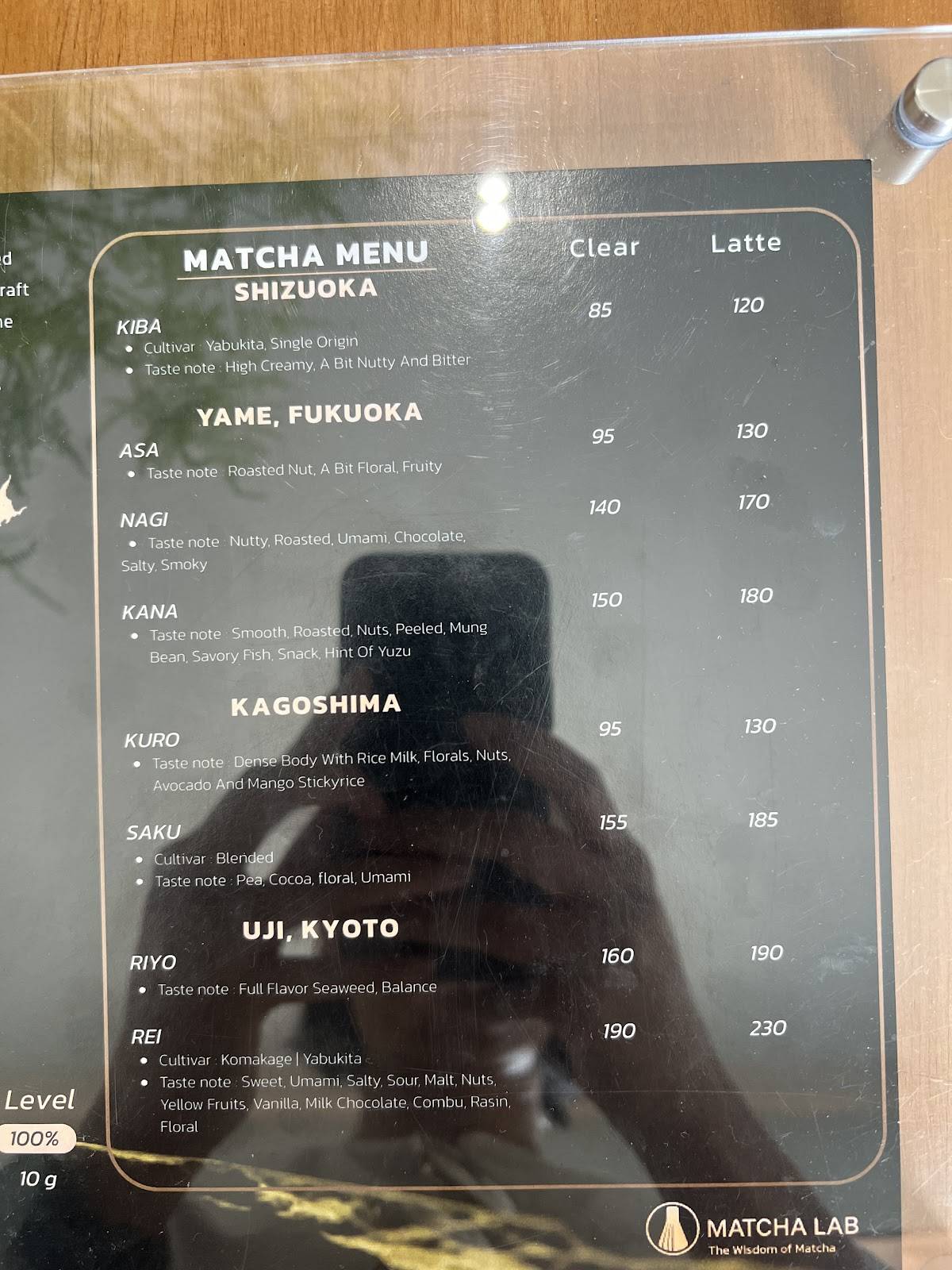 Matcha Lab меню
