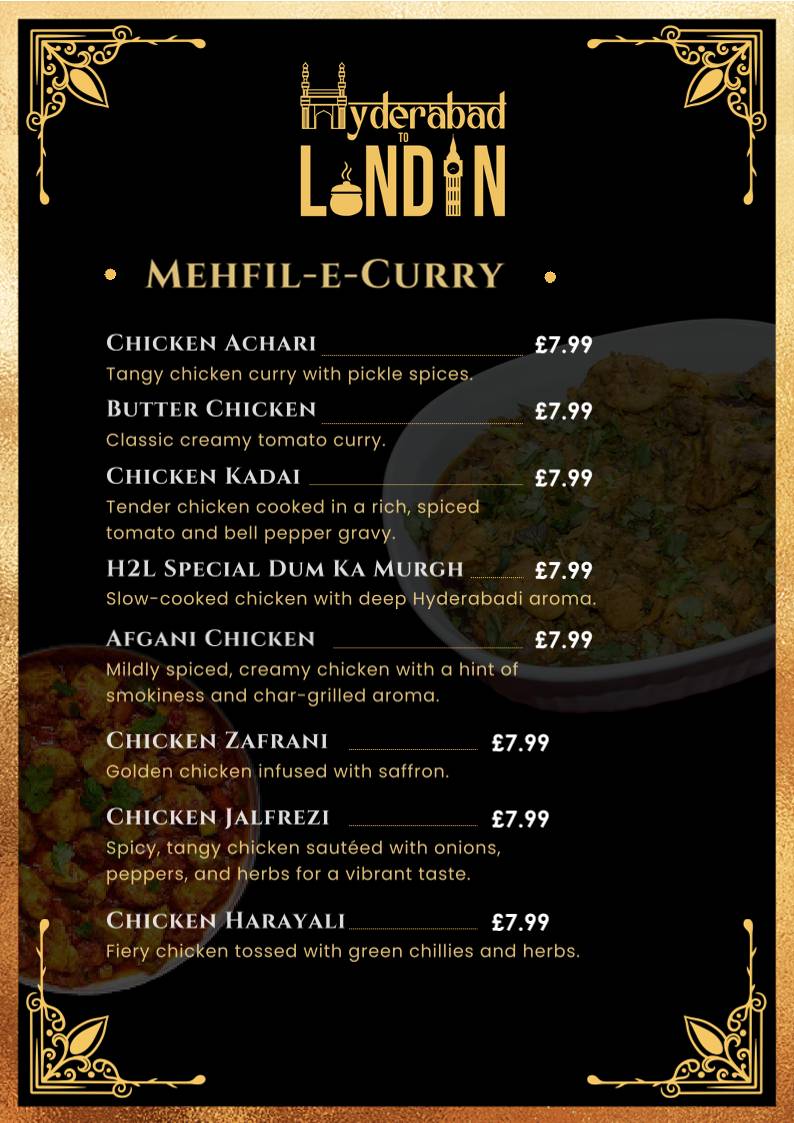 Hyderabad to London – Authentic Hyderabadi Cuisine меню
